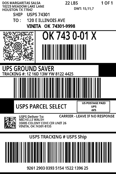 UPS Ground Saver label