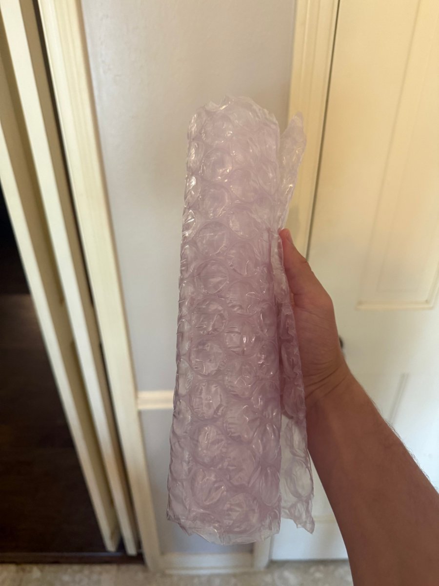 Tightly rolled bubble wrap burrito