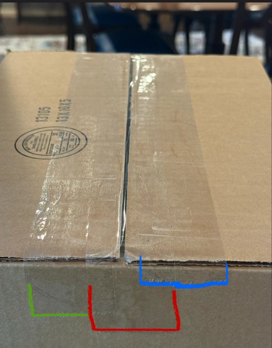 3-strip tape method on a sealed box