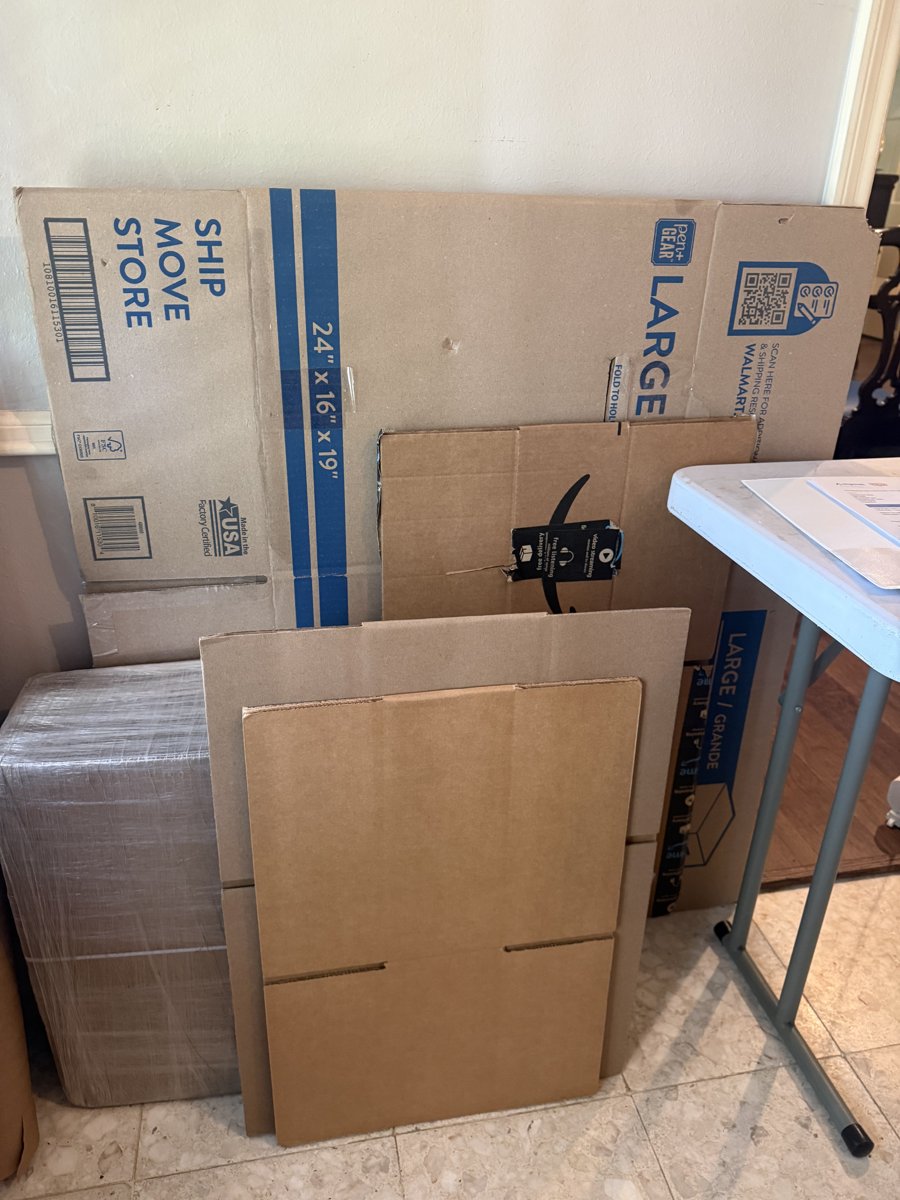 Cardboard shipping boxes